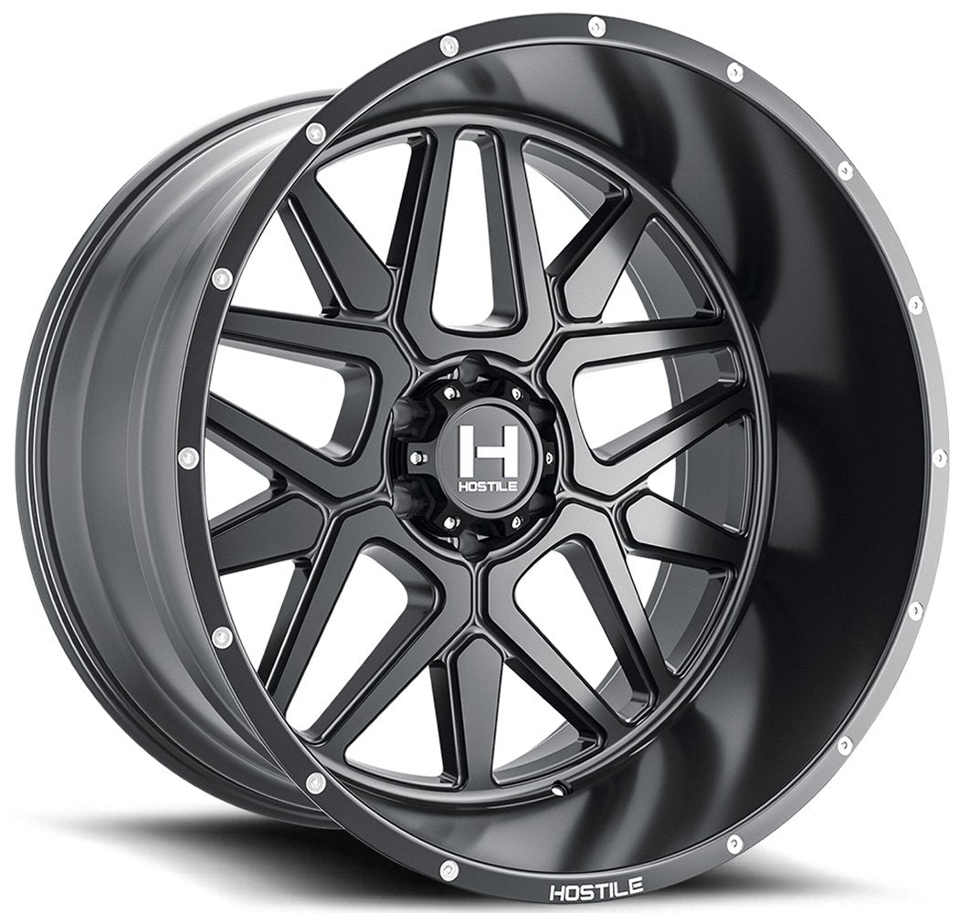 20x12 Hostile H128 Diablo Asphalt (5 & 6 Lug) (* May Require Trimming) 6x5.5/139.7 -44mm - Flex Offroad