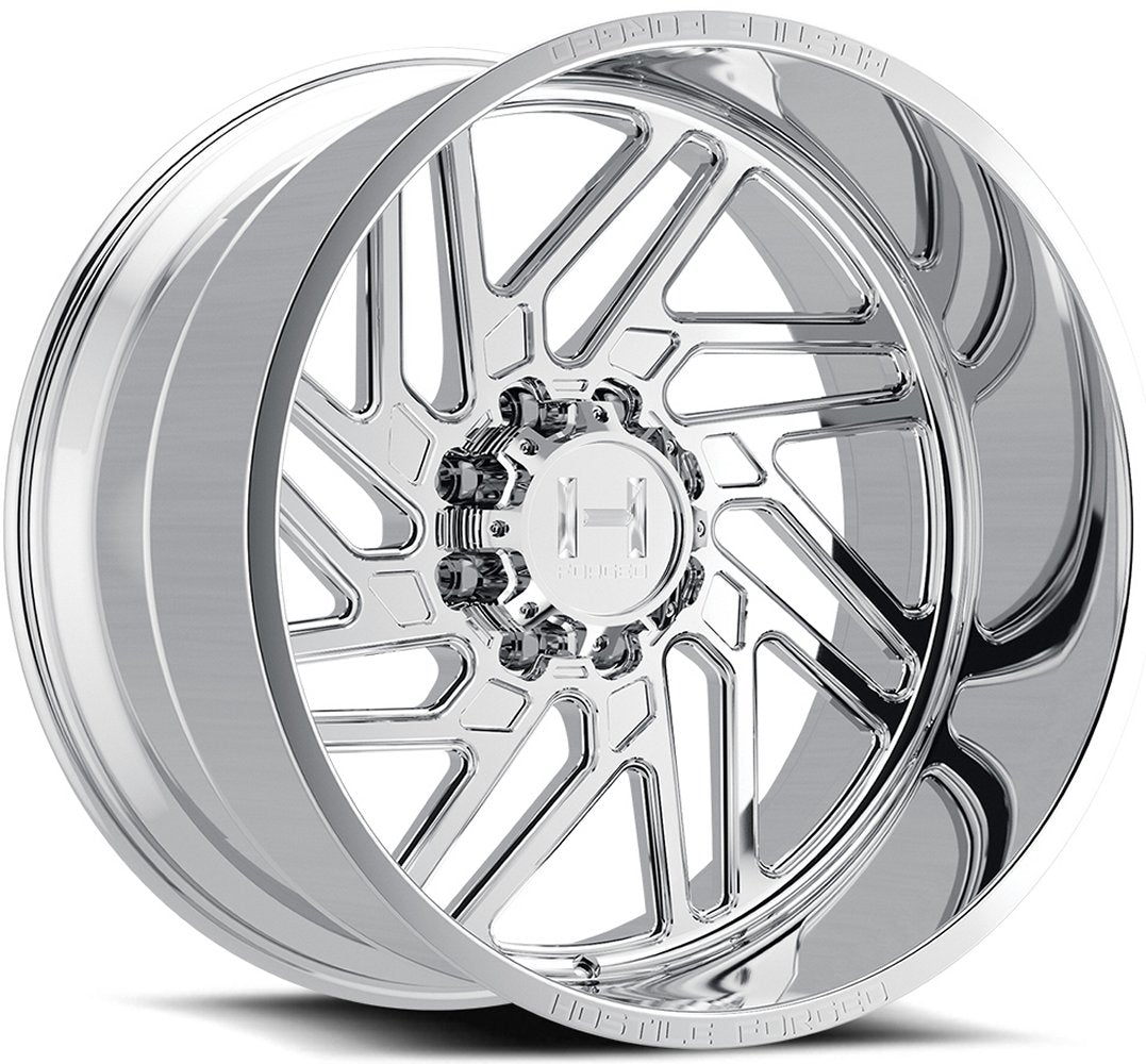 24x14 Hostile Forged HF116 Full Polished (Forged) (Directional) (8 Lug) (* May Require Trimming) (Left) 8x6.5/165 -76mm - Flex Offroad