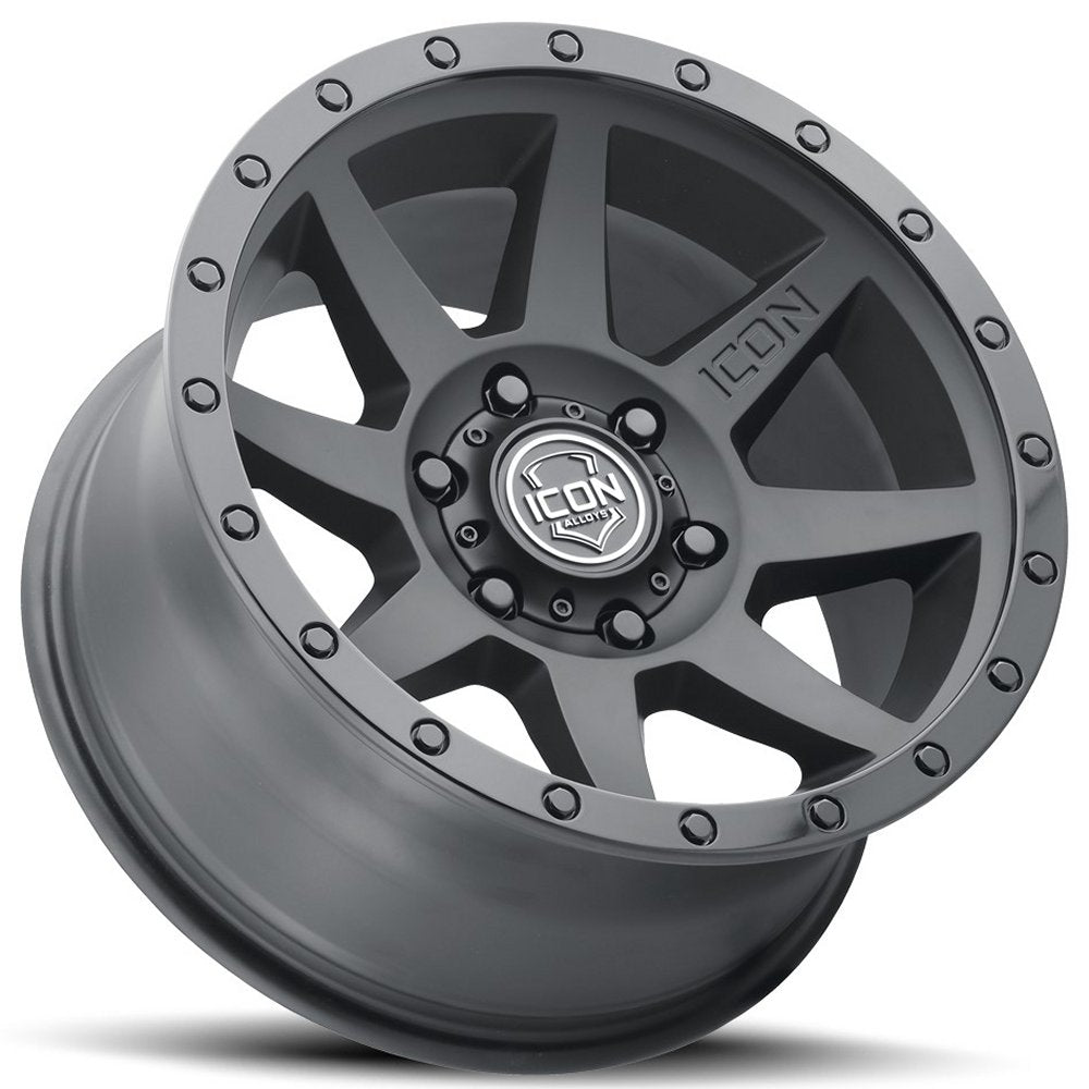 (Special Pricing) 18x9 ICON Rebound Double Black 5x150 25mm - Flex Offroad