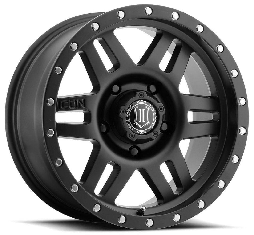 (Special Pricing) 17x8.5 ICON Six Speed Satin Black (6 Lug) 6x135 6mm - Flex Offroad