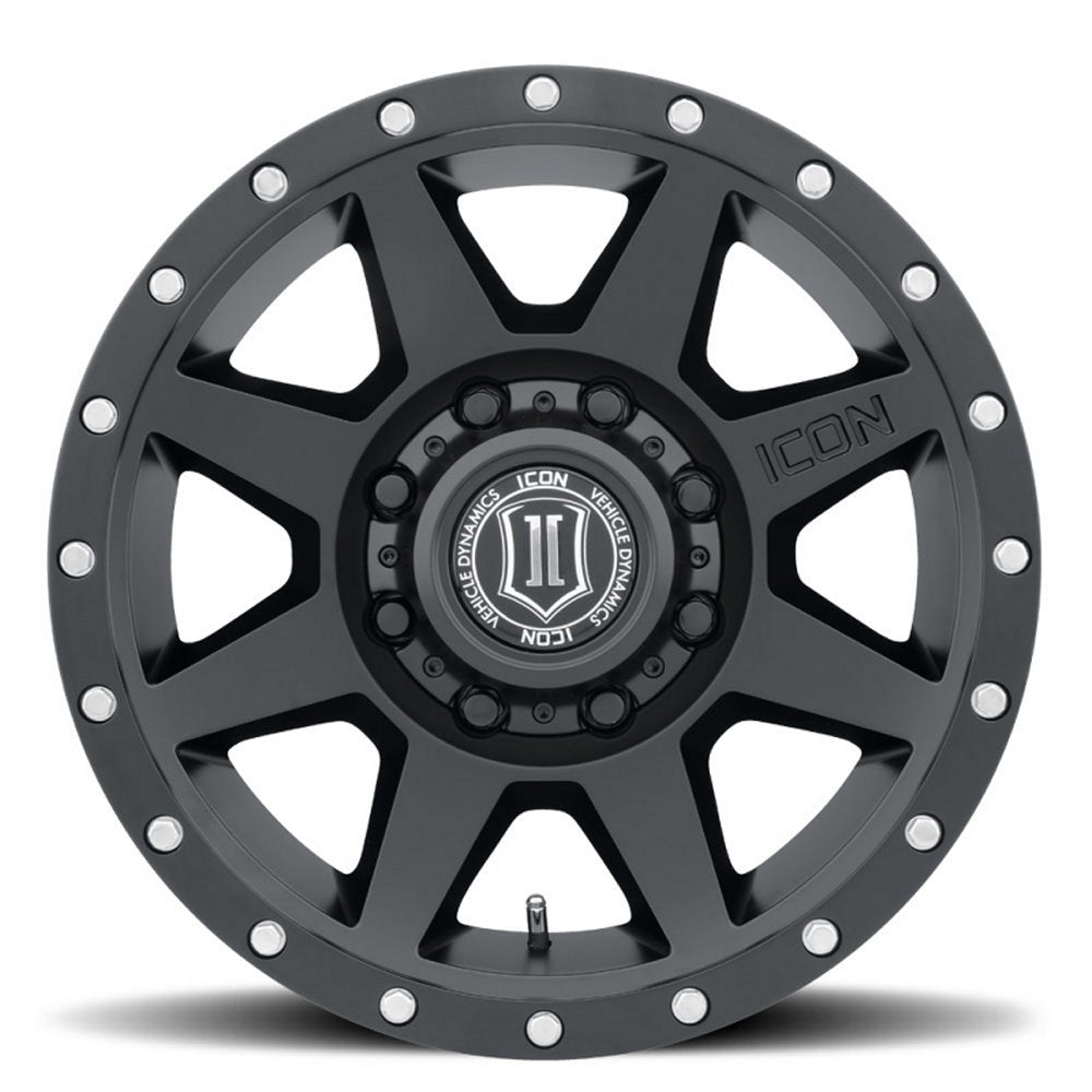 (Special Pricing) 17x8.5 ICON Rebound HD Satin Black (8 Lug) 8x170 6mm - Flex Offroad