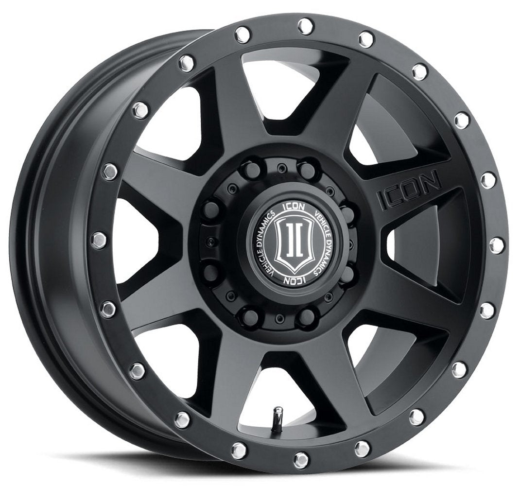 (Special Pricing) 17x8.5 ICON Rebound HD Satin Black (8 Lug) 8x170 6mm - Flex Offroad