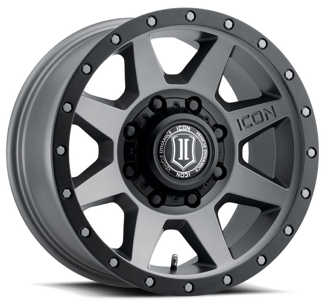 (Special Pricing) 18x9 ICON Rebound HD Titanium (8 Lug) 8x6.5/165 12mm - Flex Offroad
