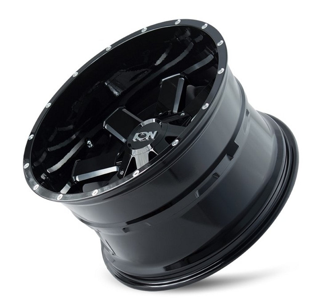 20x9 ION Alloy 141 Gloss Black w/ Milled Spokes 6x135 6x5.5/139.7 -12mm