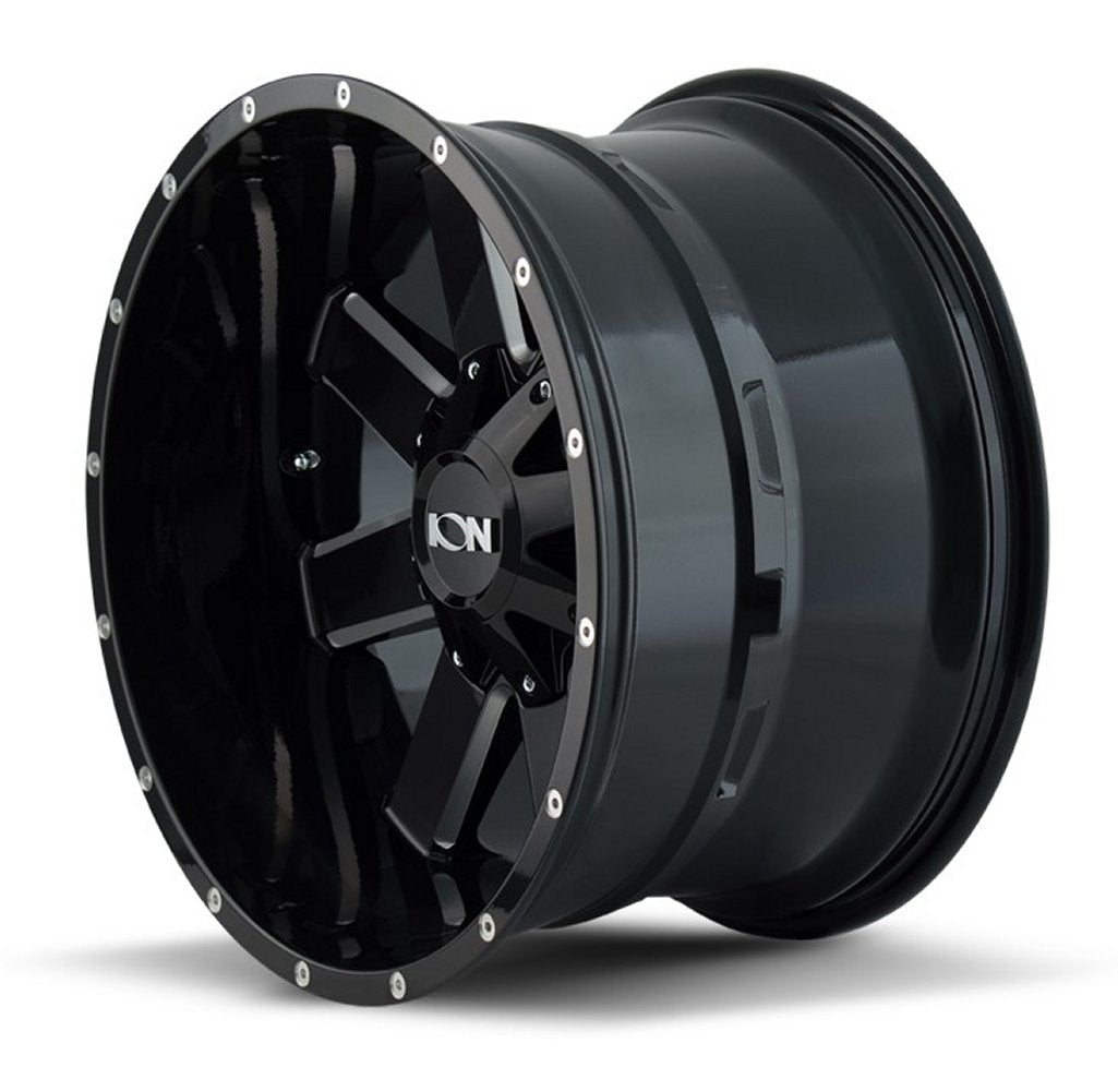 20x9 ION Alloy 141 Gloss Black w/ Milled Spokes 6x135 6x5.5/139.7 -12mm