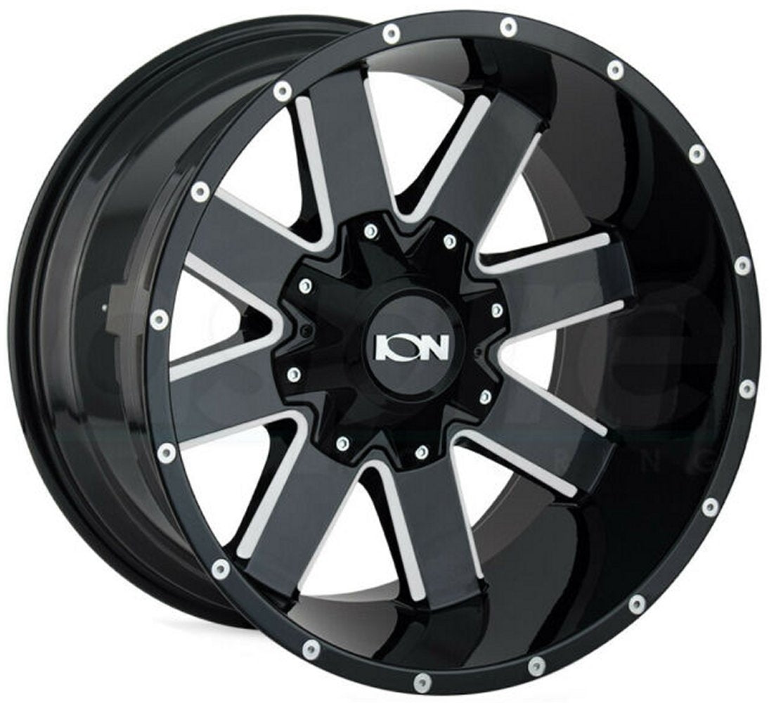 20x9 ION Alloy 141 Gloss Black w/ Milled Spokes 6x135 6x5.5/139.7 -12mm