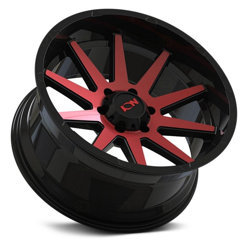 20x9 ION Alloy 143 Gloss Black w/ Red Machined Face 8x6.5/165 0mm