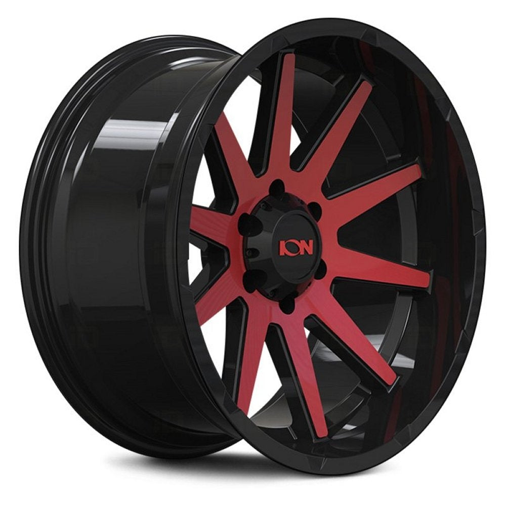 20x9 ION Alloy 143 Gloss Black w/ Red Machined Face 8x6.5/165 0mm
