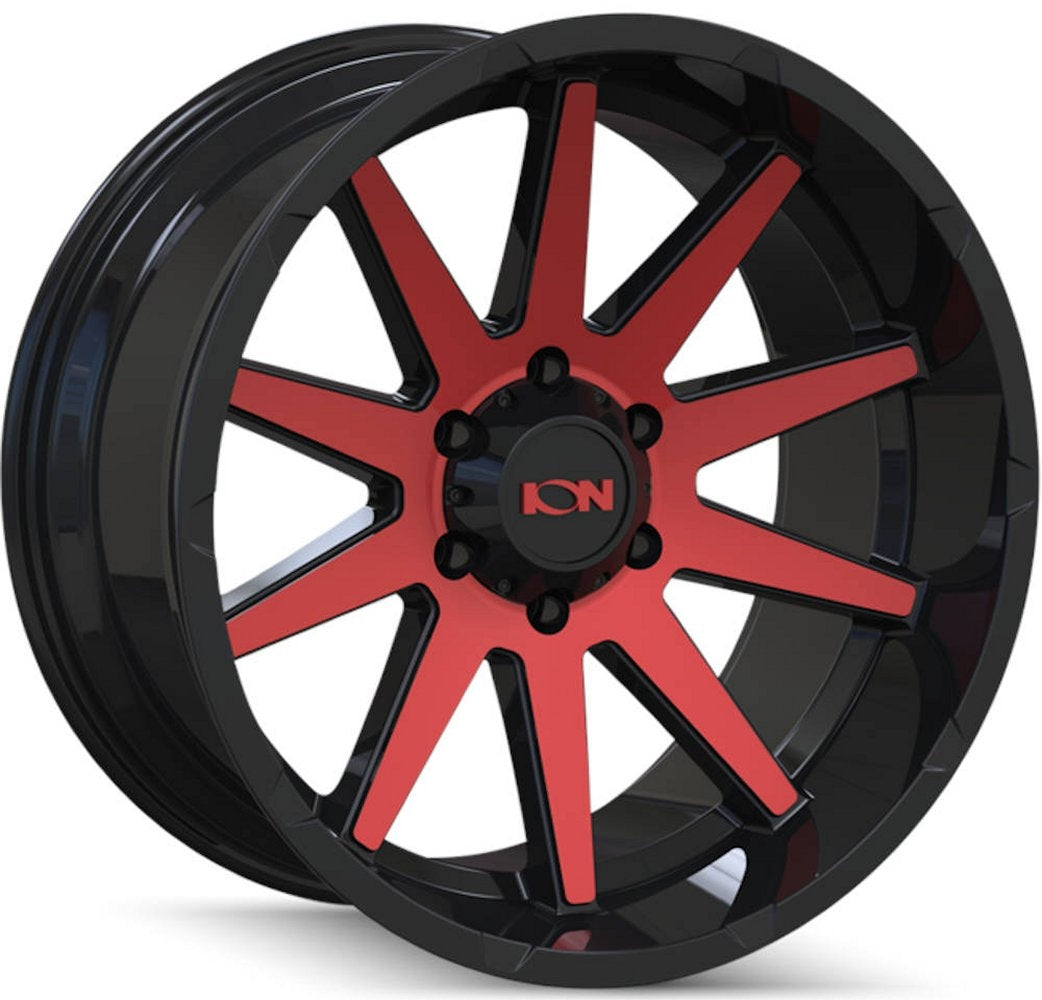20x9 ION Alloy 143 Gloss Black w/ Red Machined Face 8x6.5/165 0mm