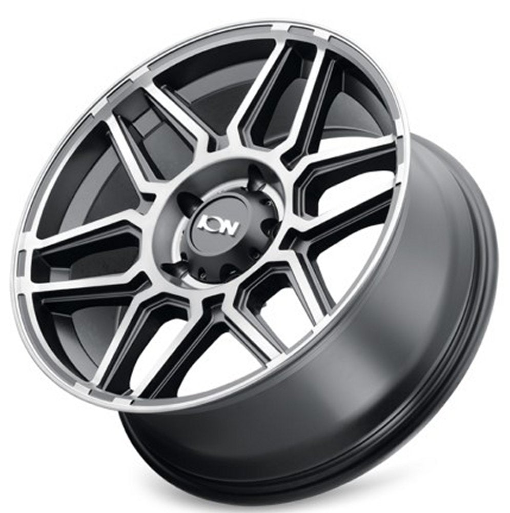 17x9 ION Alloy 146 Matte Black w/ Machined Dart Tint 8x6.5/165 0mm