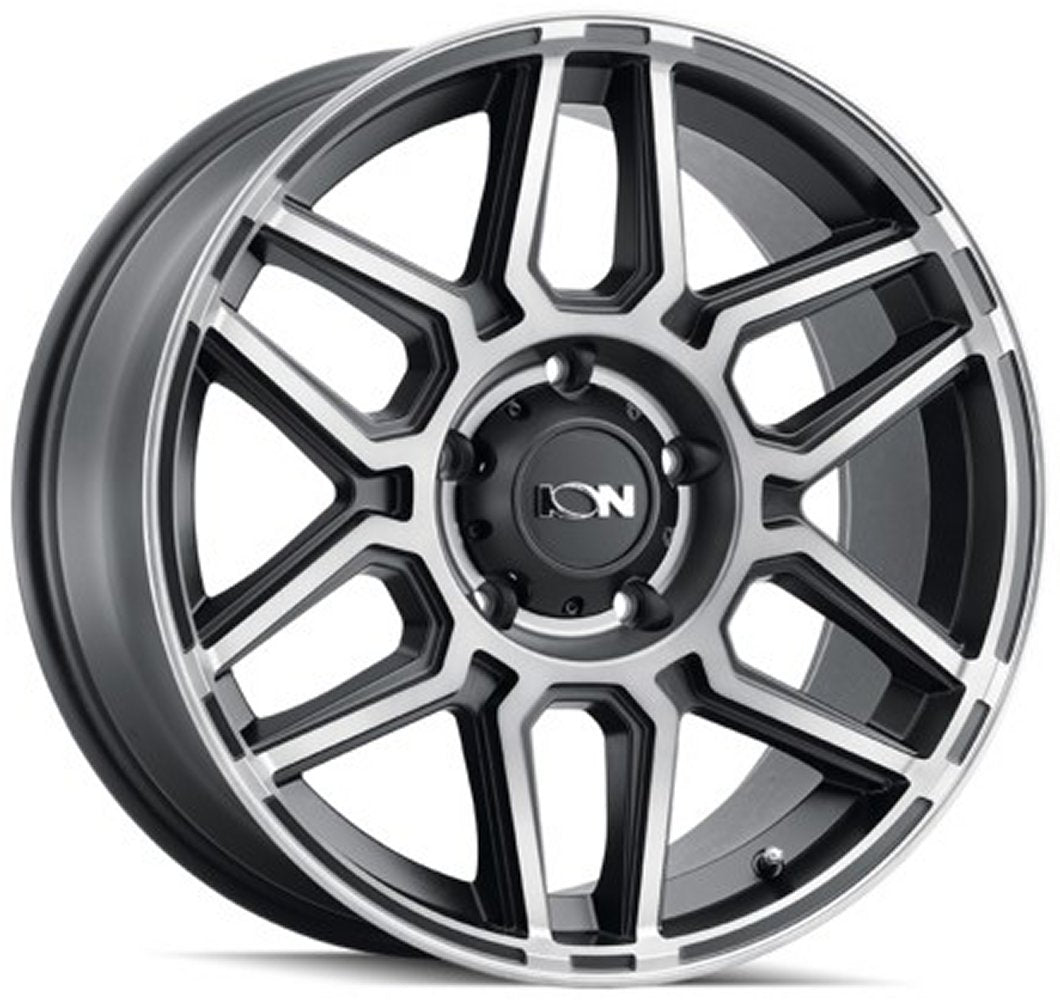 17x9 ION Alloy 146 Matte Black w/ Machined Dart Tint 8x6.5/165 0mm