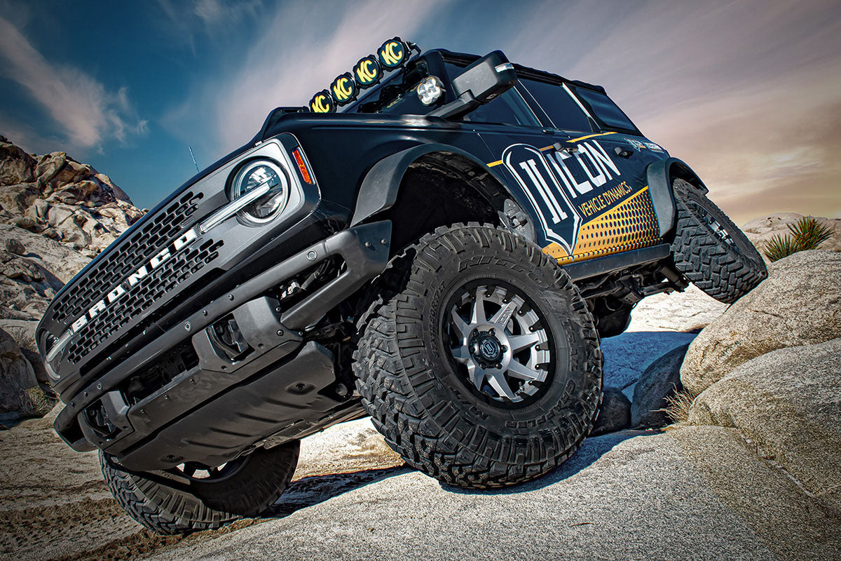 ICON 2021-2023 Bronco Sasquatch, 2-3" Lift, Stage 4 Suspension System, Tubular UCA, Heavy Rate Rear Spring k40014tx