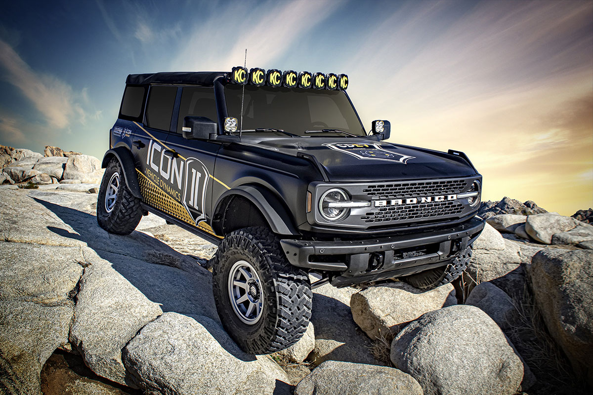 ICON 2021-2023 Ford Bronco, Front, 1.5-4" Lift, V.S. 2.5 Series Coilover Kit, Remote Reservoir w/ CDXS 48700x