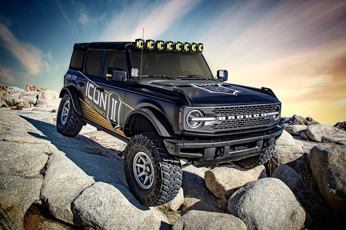 ICON 2021-2023 Ford Bronco, Non-Sasquatch, 3-4" Lift, Stage 4 Suspension System, Billet, Heavy Rate Rear Spring k40004x
