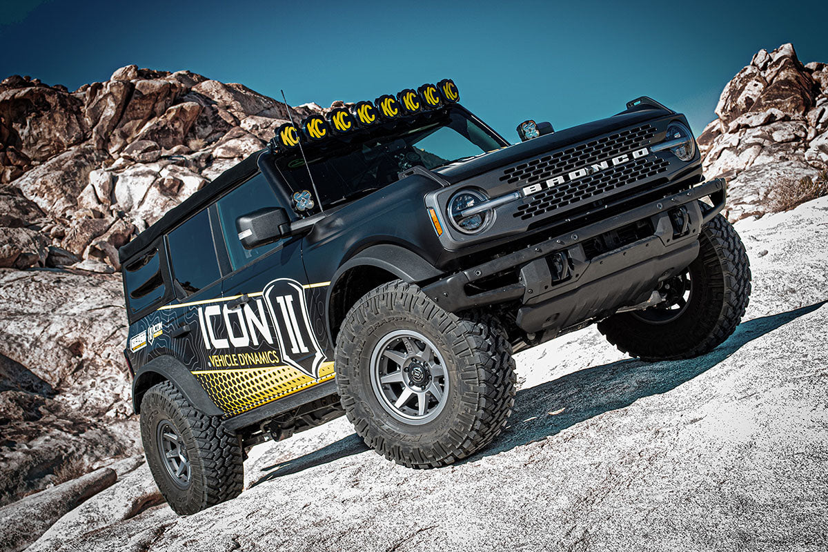 ICON 2021-2023 Ford Bronco, Non-Sasquatch, 3-4" Lift, Stage 7 Suspension System, CDXS, Tubular, Heavy Rate Rear Spring k40007tdx