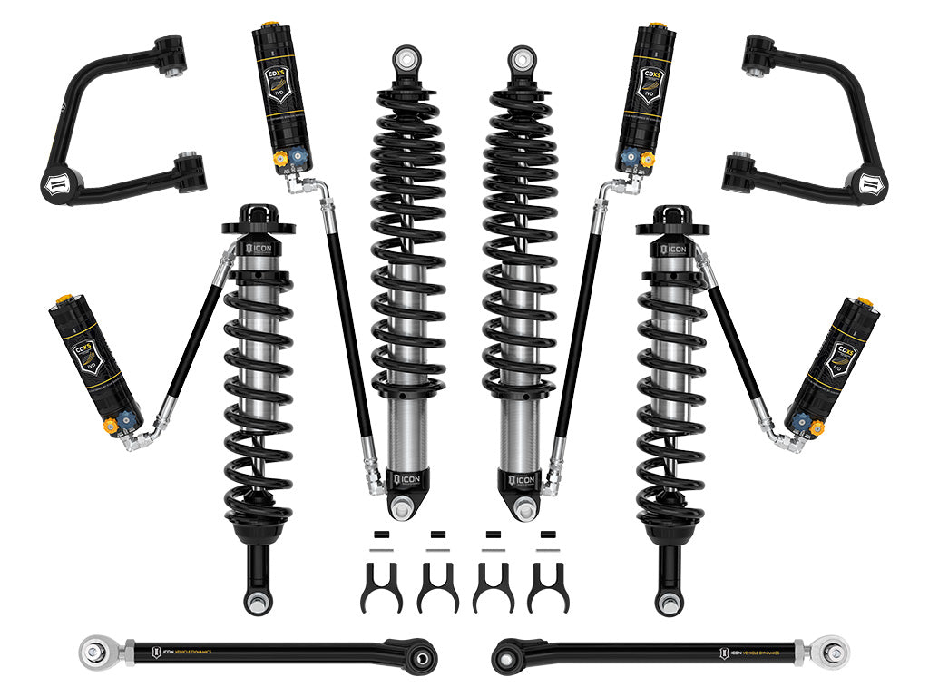 ICON 2021-2023 Ford Bronco, Sasquatch, 2-3" Lift, Stage 6 Suspension System, CDXS, Tubular, Heavy Rate Rear Spring k40016tdx