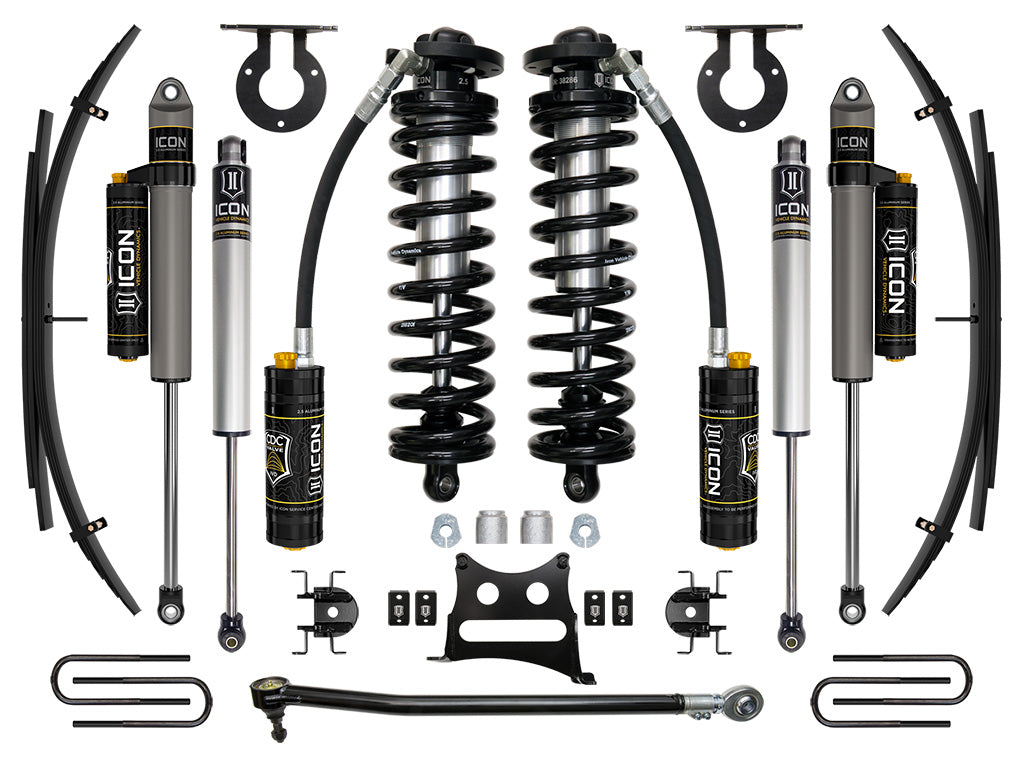ICON 17-22 Ford F250/F350, 2.5-3" Lift, Stage 4 Coilover System w/ Leaf Springs k63144l