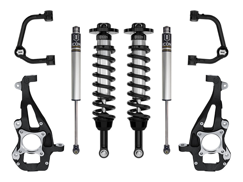 ICON 2021-2024 Ford F-150 4WD, 3.5-4.5" Lift, Stage 1 Suspension System, Tubular k93141t