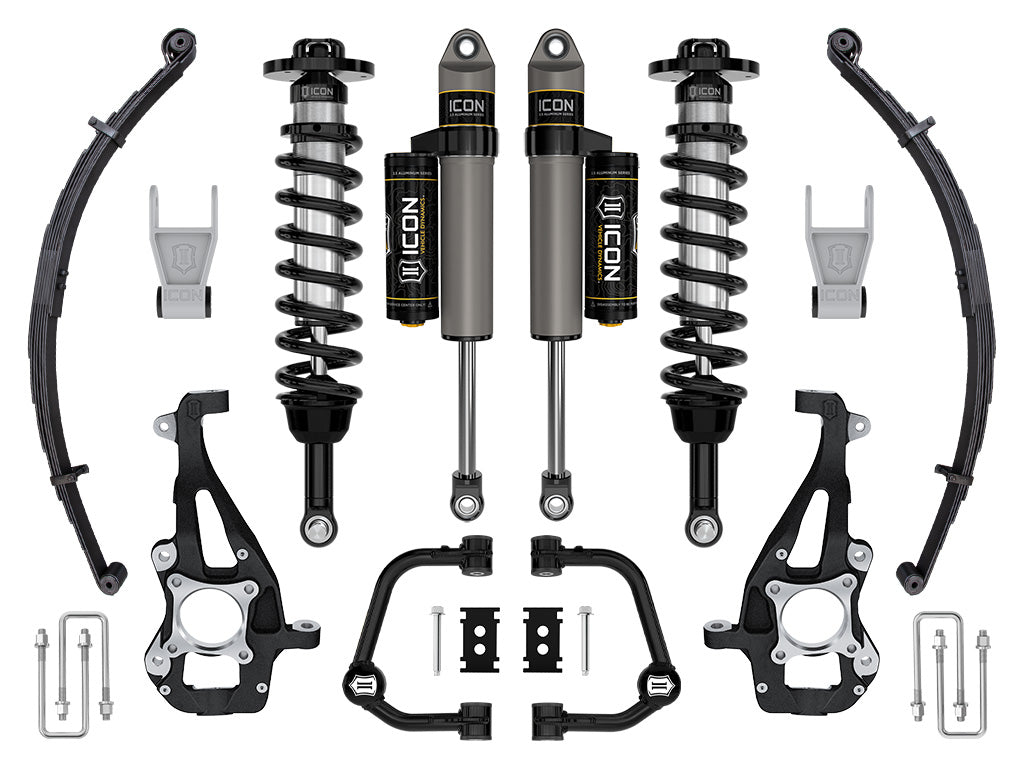 ICON 2021-2024 Ford F-150 4WD, 3.5-4.5" Lift, Stage 2 Suspension System, Tubular, w/ Leaf Packs k93142tl