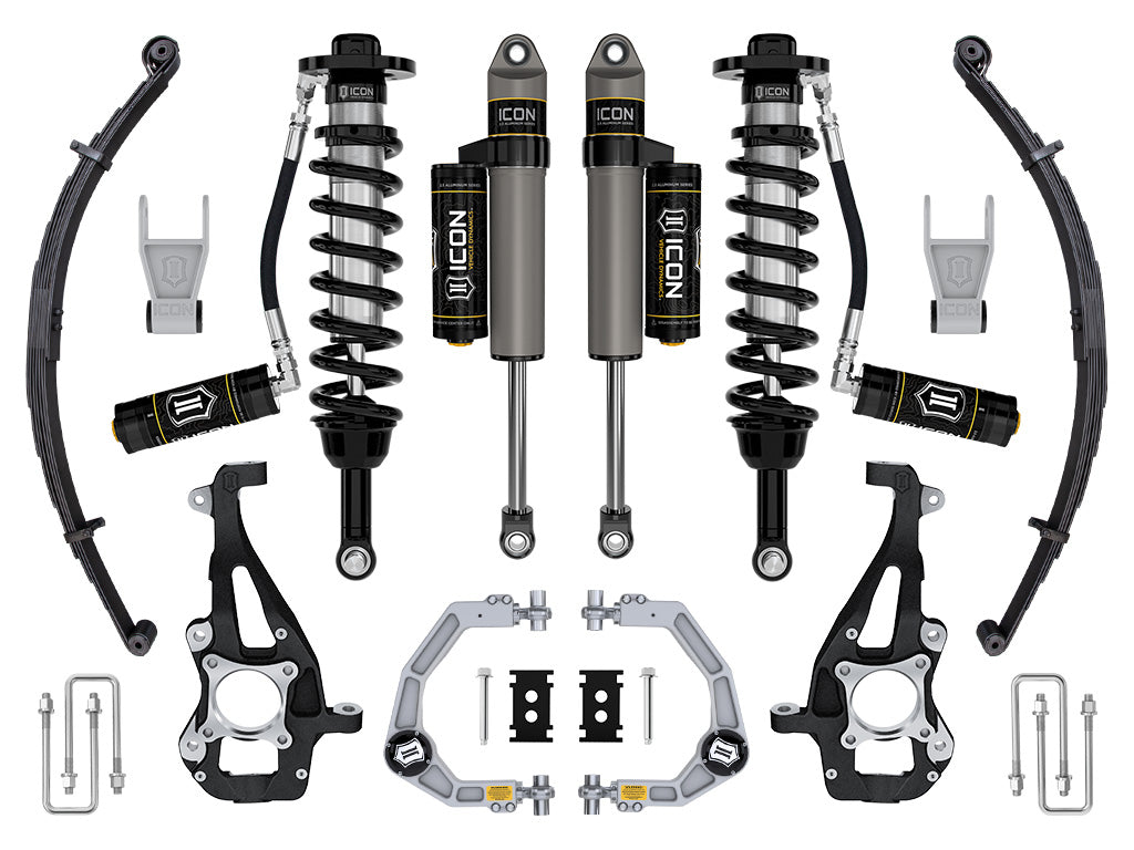 ICON 2021-2024 Ford F-150 4WD, 3.5-4.5" Lift, Stage 3 Suspension System, Billet, w/ Leaf Packs k93143l