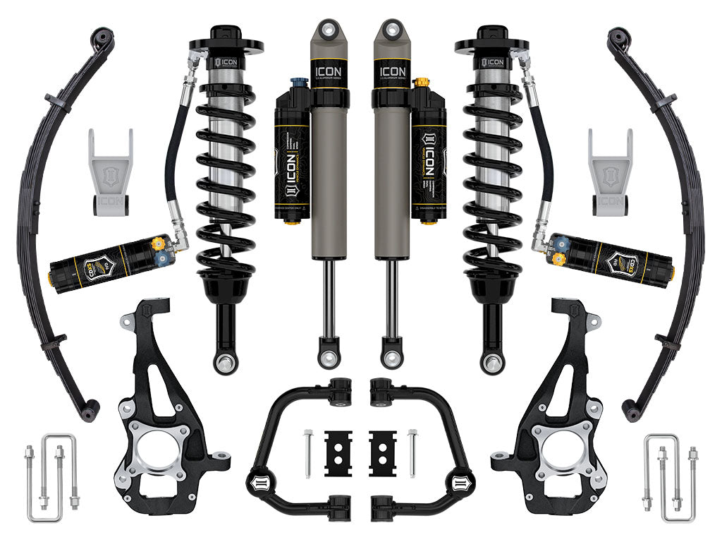 ICON 2021-2024 Ford F-150 4WD, 3.5-4.5" Lift, Stage 4 Suspension System, Tubular, CDXS, w/ Leaf Packs k93144tld