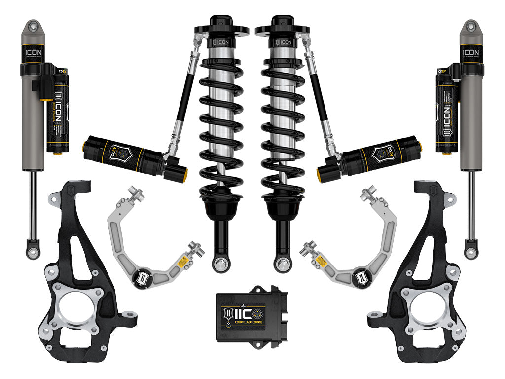 ICON 2021-2024 Ford F-150 4WD, 3.5-4.5" Lift, Stage 5 Suspension System, Billet K93145