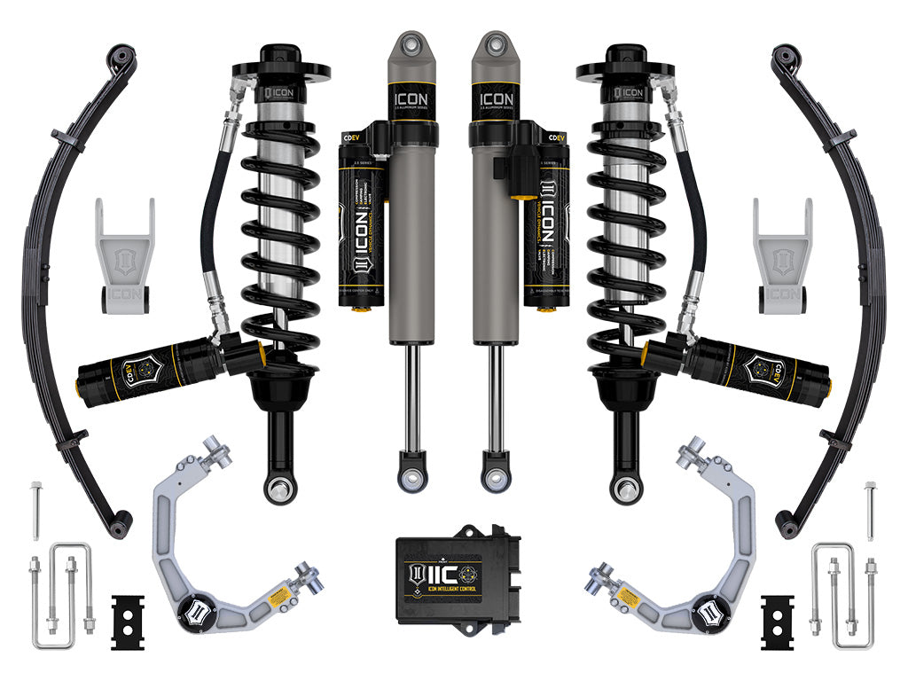 ICON 2021-2024 Ford F-150 Tremor, 2.5-3" Lift, Stage 5 Suspension System, Billet, w/ Leaf Packs k93165l