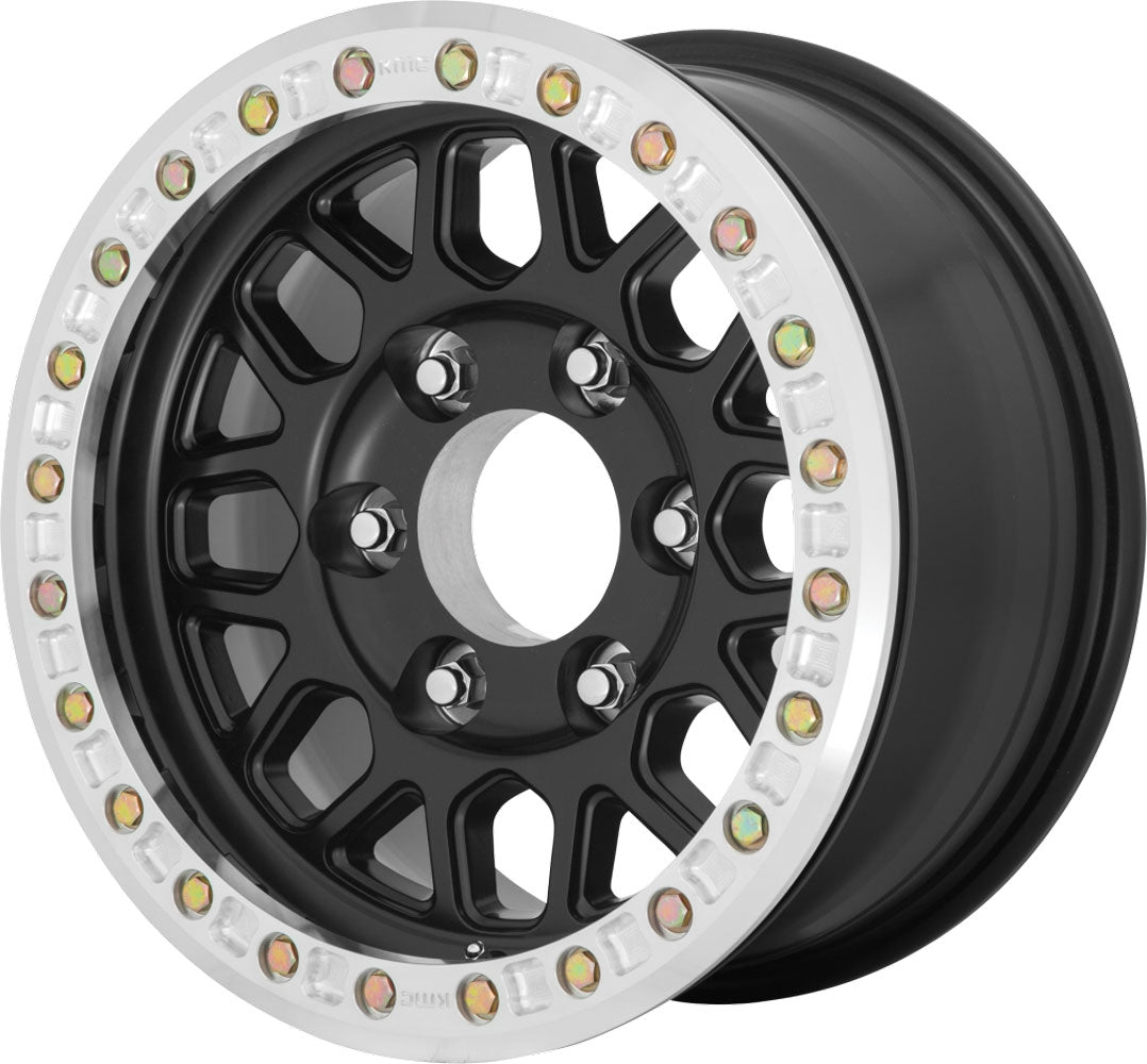 17x8.5 KMC KM234 Grenade Desert Black w/ Machined Ring (True Beadlock) 6x6.5/165 0mm - Flex Offroad