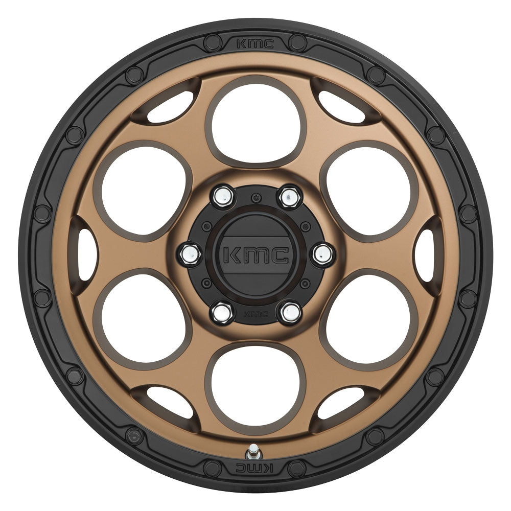 17x9 KMC KM541 Dirty Harry Matte Bronze w/ Black Lip 6x5.5/139.7 -12mm - Flex Offroad