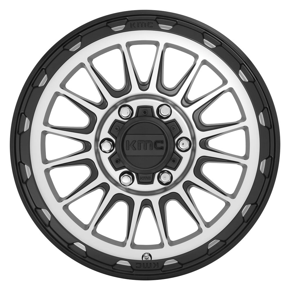 17x8.5 KMC KM542 Impact Satin Black Machined 8x6.5/165 0mm
