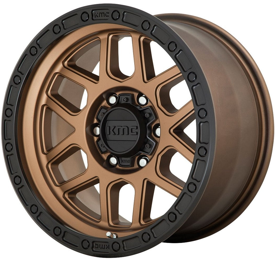 (Clearance - No Returns) 20x9 KMC KM544 Mesa Matte Bronze w/ Black Lip 5x5/127 18mm - Flex Offroad