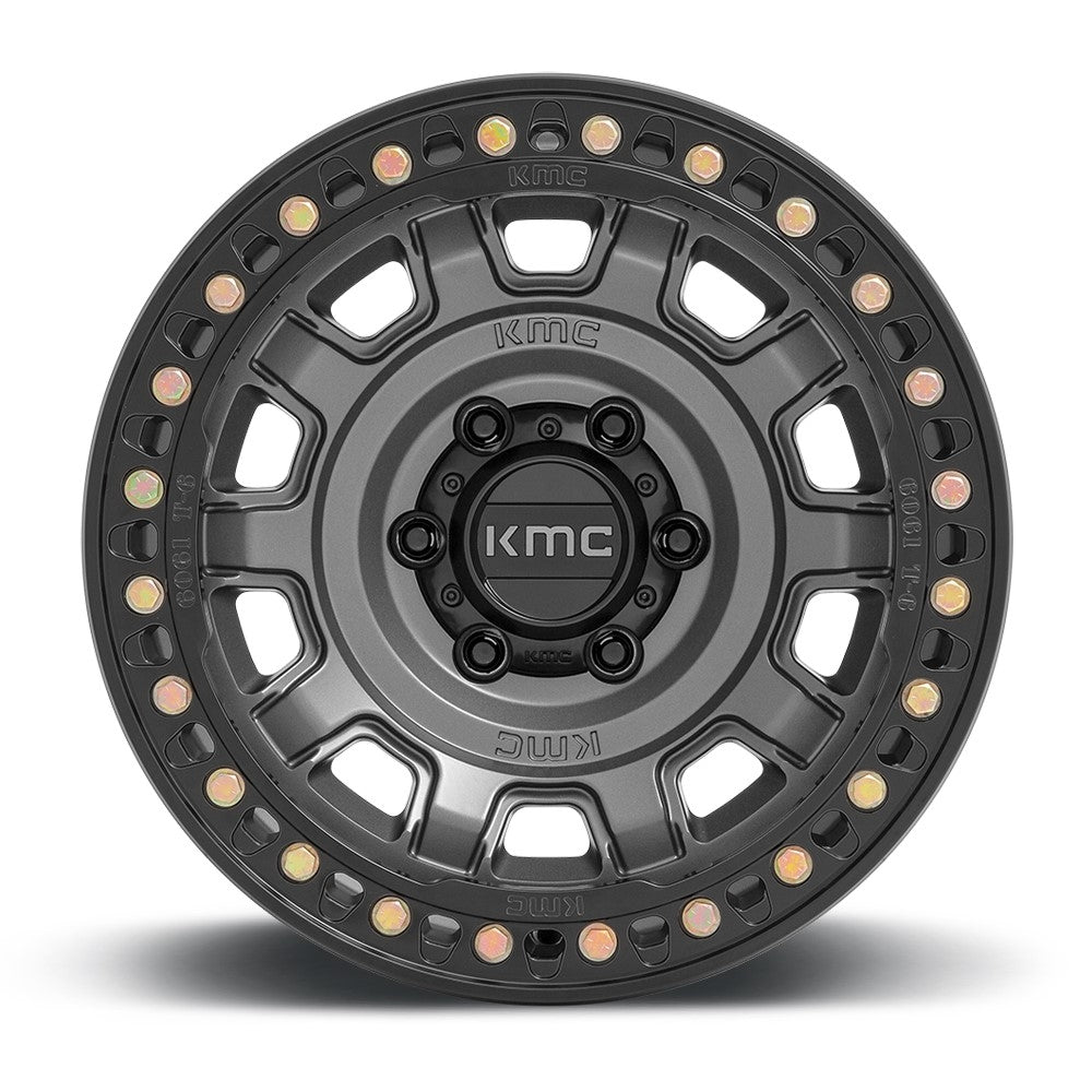 17x9 KMC KM236 Tank Beadlock Anthracite (True Beadlock) 6x5.5/139.7 -15mm - Flex Offroad