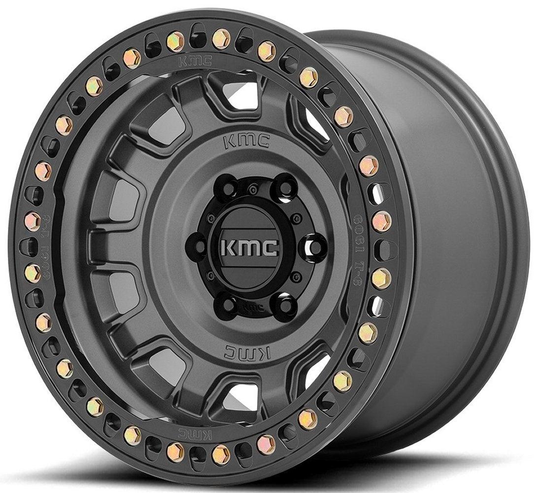 17x9 KMC KM236 Tank Beadlock Anthracite (True Beadlock) 5x5/127 -15mm - Flex Offroad
