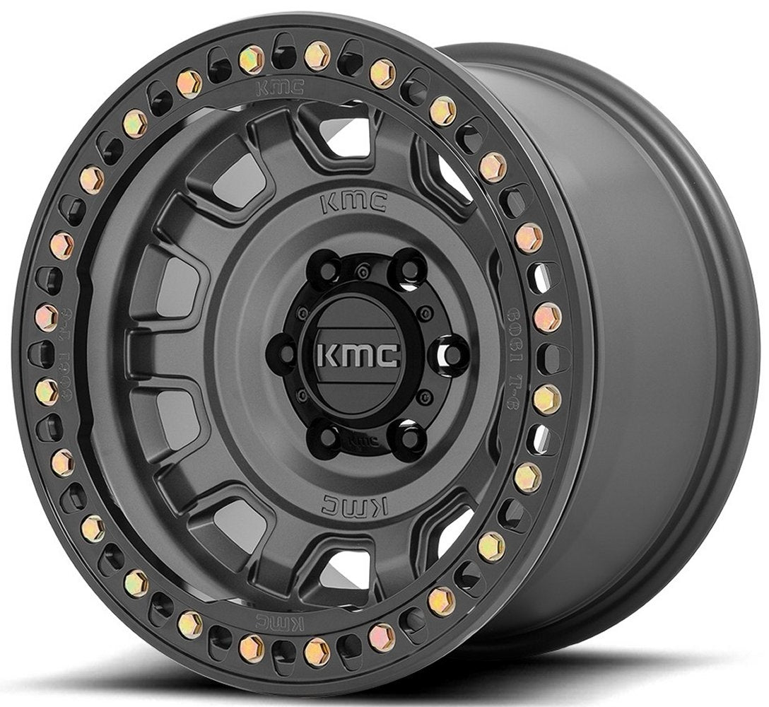 17x9 KMC KM236 Tank Beadlock Anthracite (True Beadlock) 5x5/127 -38mm - Flex Offroad