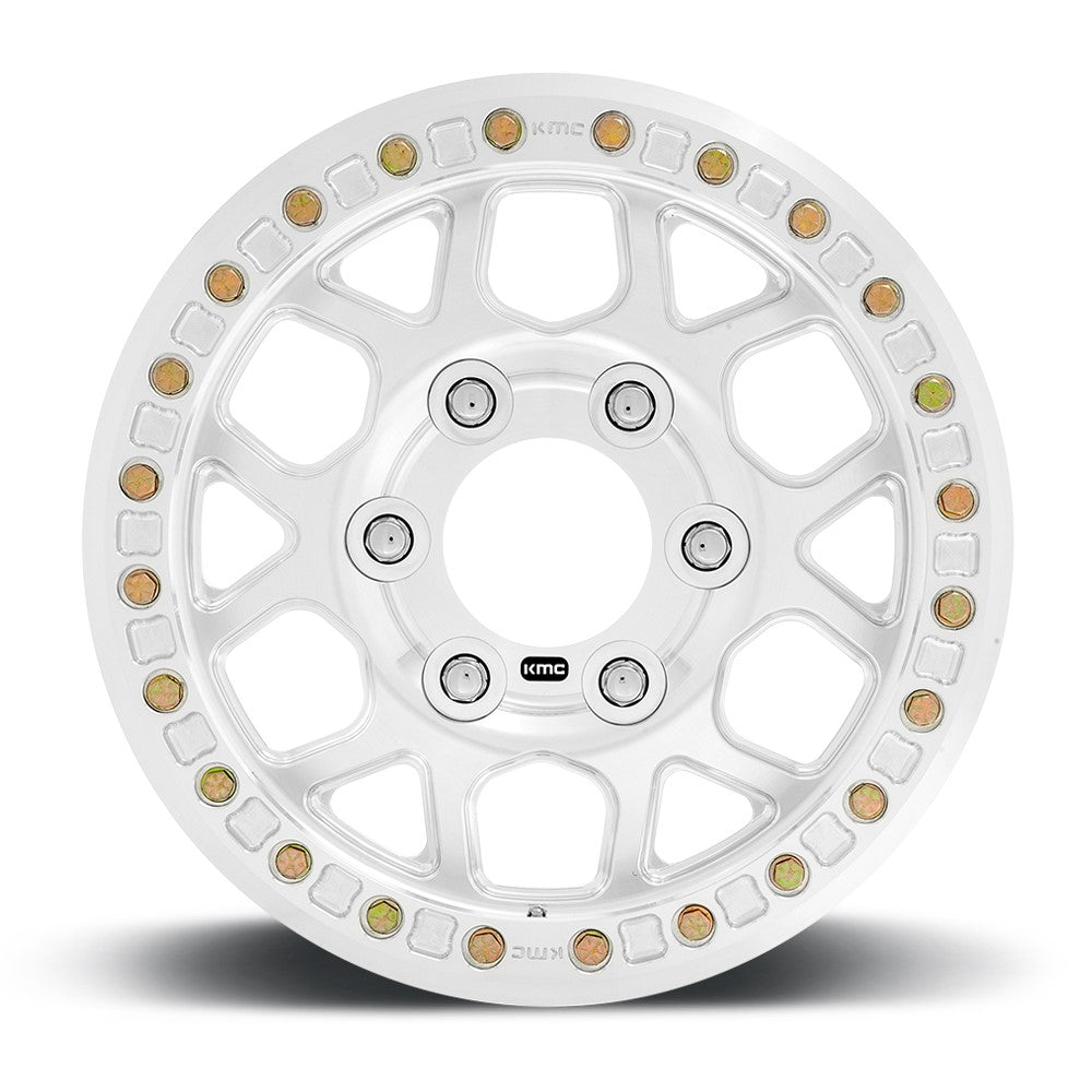 17x9 KMC KM444 Beadlock Raw Machined 6x6.5/165 25mm