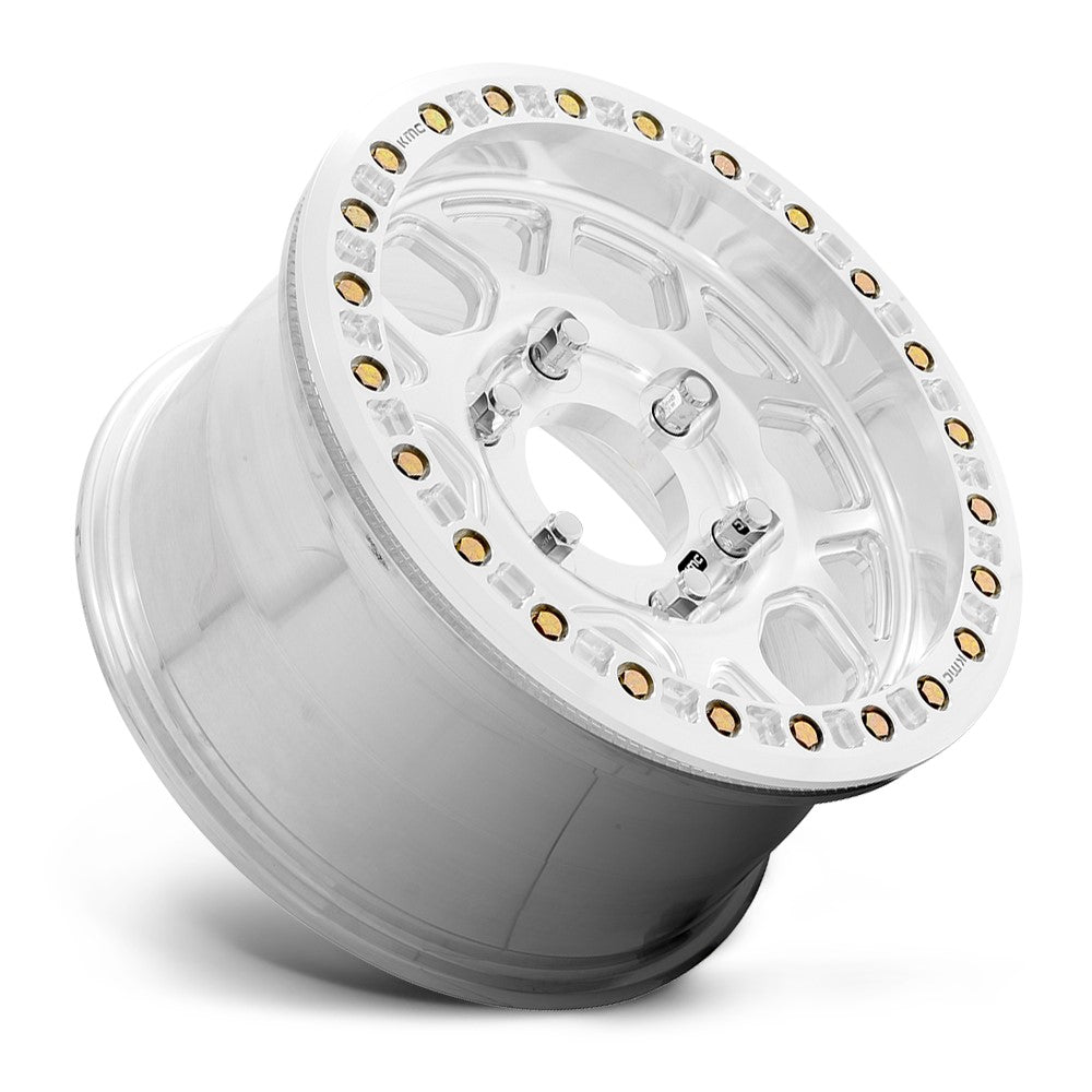 17x9 KMC KM444 Beadlock Raw Machined 6x6.5/165 25mm