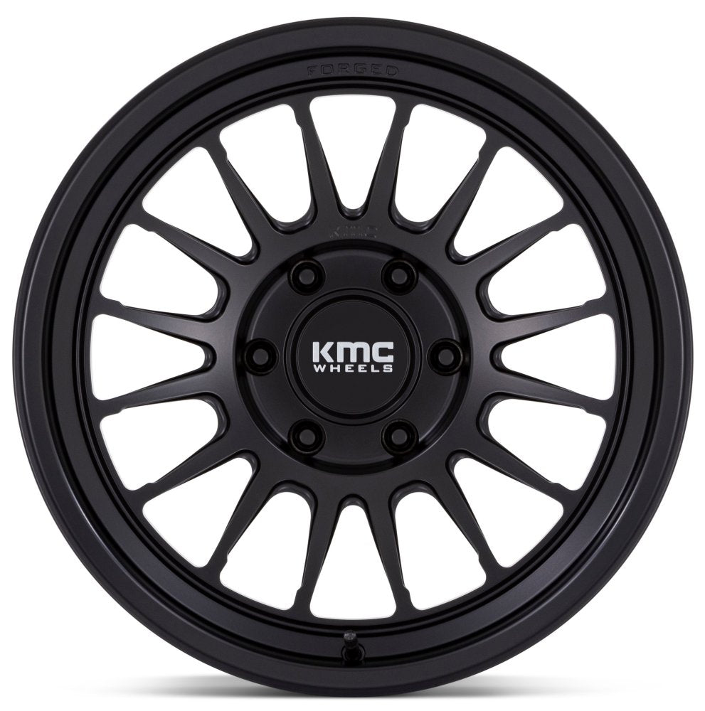 18X9 KMC KM447 Impact Forged Monoblock Satin Black 6x5.5/139.7 18mm - Flex Offroad