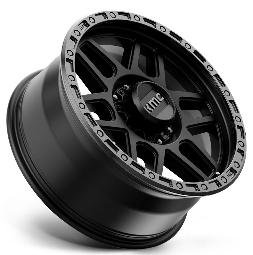 20x9 KMC KM544 Mesa Satin Black w/ Gloss Black Lip (8 Lug) 8x6.5/165 0mm - Flex Offroad