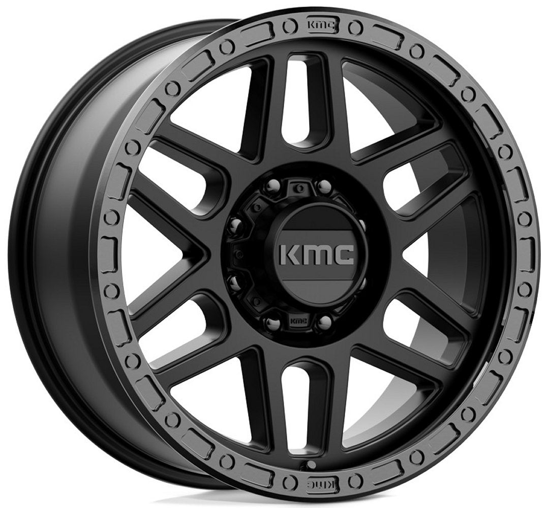 20x9 KMC KM544 Mesa Satin Black w/ Gloss Black Lip (8 Lug) 8x180 18mm - Flex Offroad
