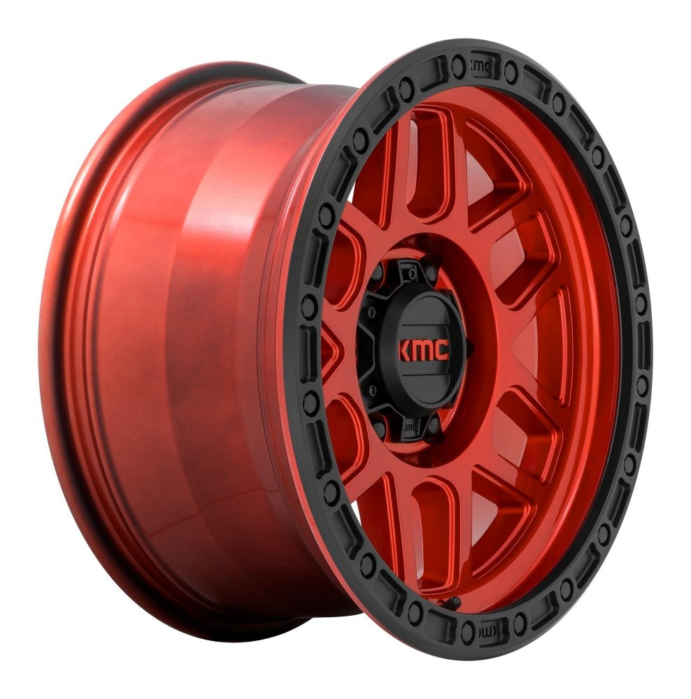 (Clearance - No Returns) 20x9 KMC KM544 Mesa Candy Red w/ Black Ring 6x135 0mm - Flex Offroad
