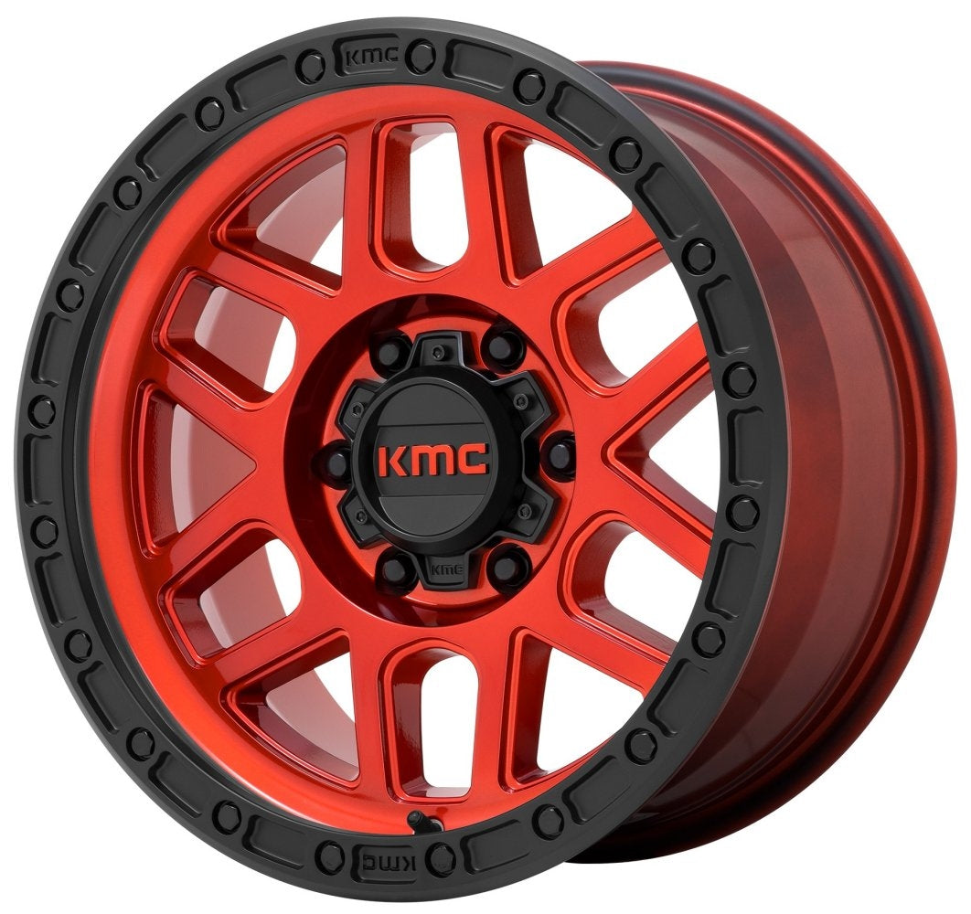 (Clearance - No Returns) 20x9 KMC KM544 Mesa Candy Red w/ Black Ring 6x135 0mm - Flex Offroad