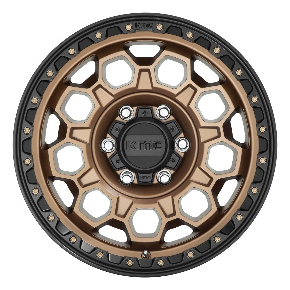 17x9 KMC KM545 Matte Bronze w/ Black Lip 6x5.5/139.7 18mm - Flex Offroad
