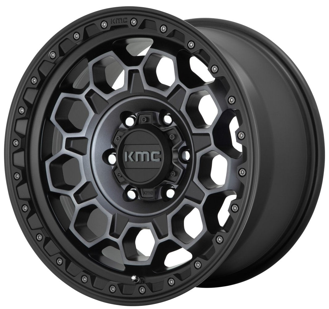 17x9 KMC KM545 Satin Black w/ Gray Tint 6x5.5/139.7 0mm - Flex Offroad
