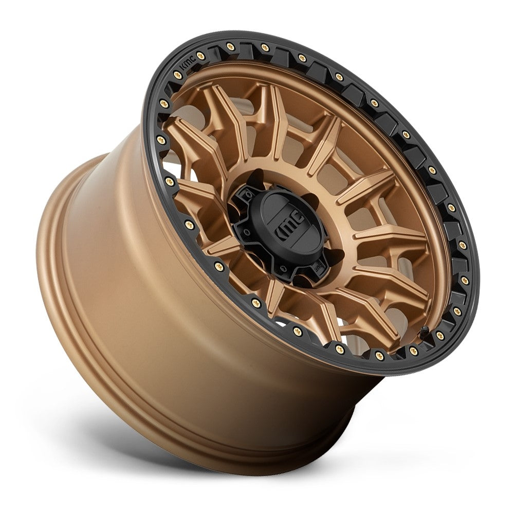 17x9 KMC KM547 Carnage Matte Bronze w/ Black Lip 6x5.5/139.7 -12mm - Flex Offroad