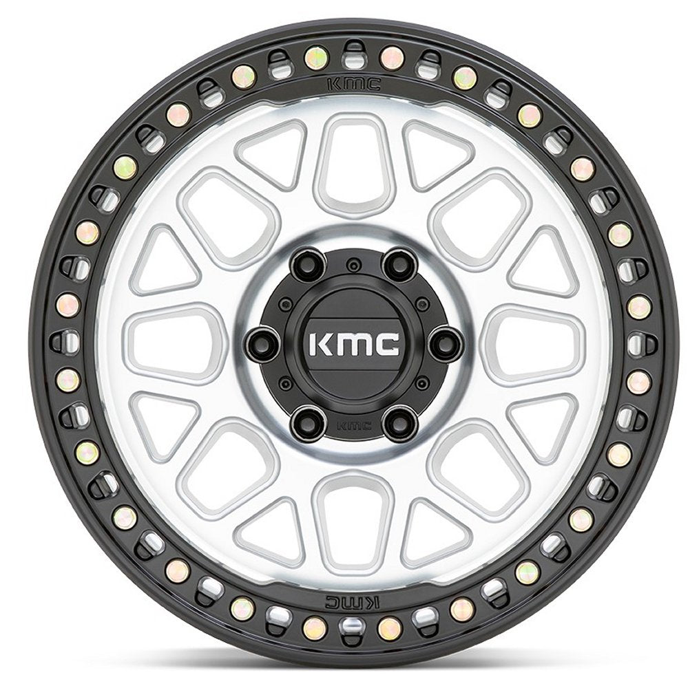 18x9 KMC KM549 GRS Machined w/ Satin Black Lip 5x5/127 -12mm - Flex Offroad