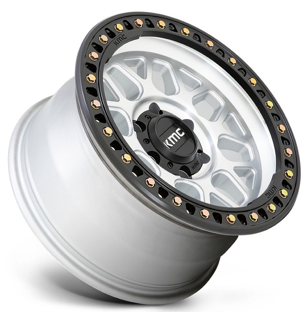 18x9 KMC KM549 GRS Machined w/ Satin Black Lip 5x5/127 -12mm - Flex Offroad