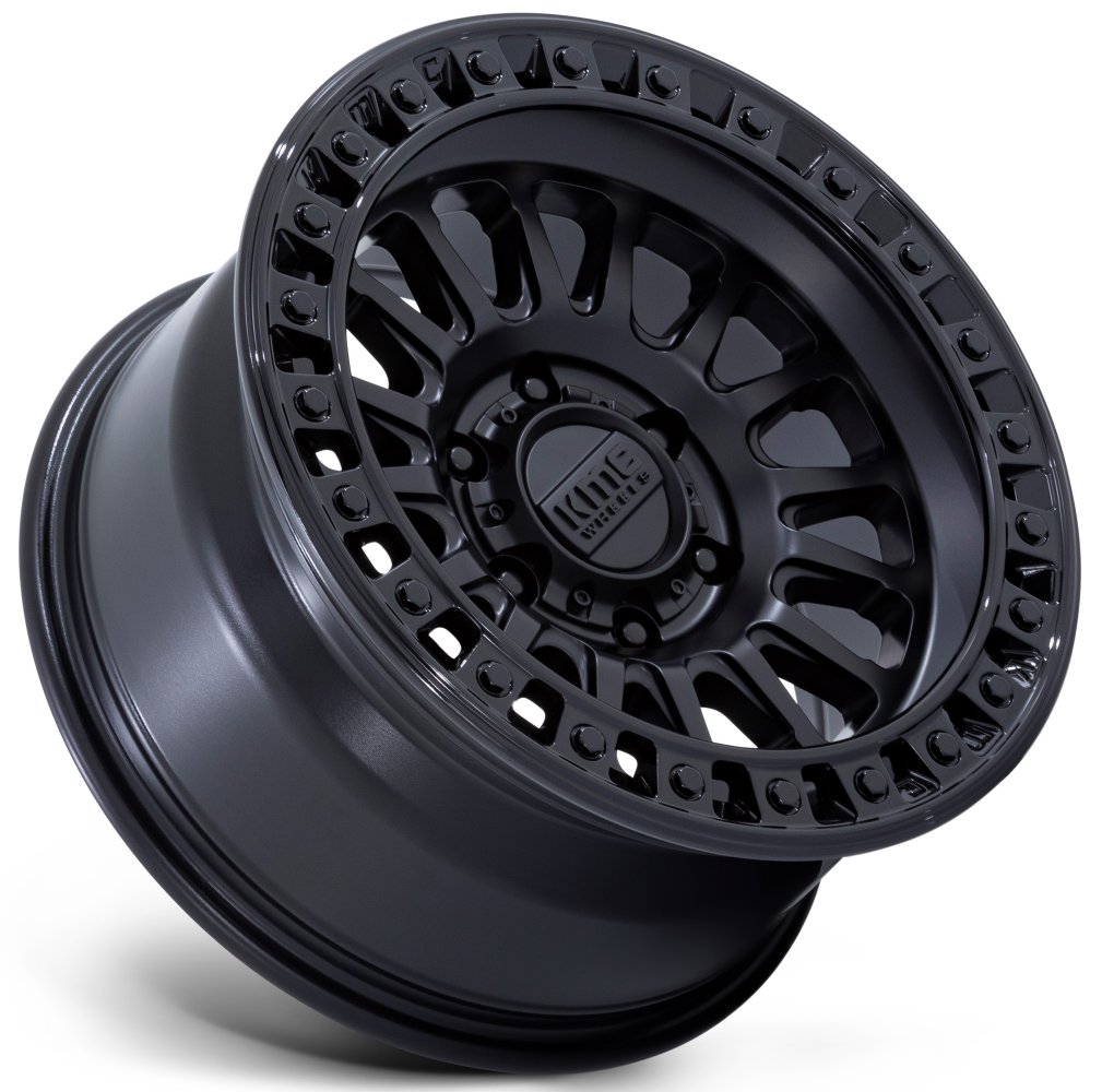 18X9 KM552 IMS Matte Black w/ Gloss Black Lip 8x180 18mm - Flex Offroad