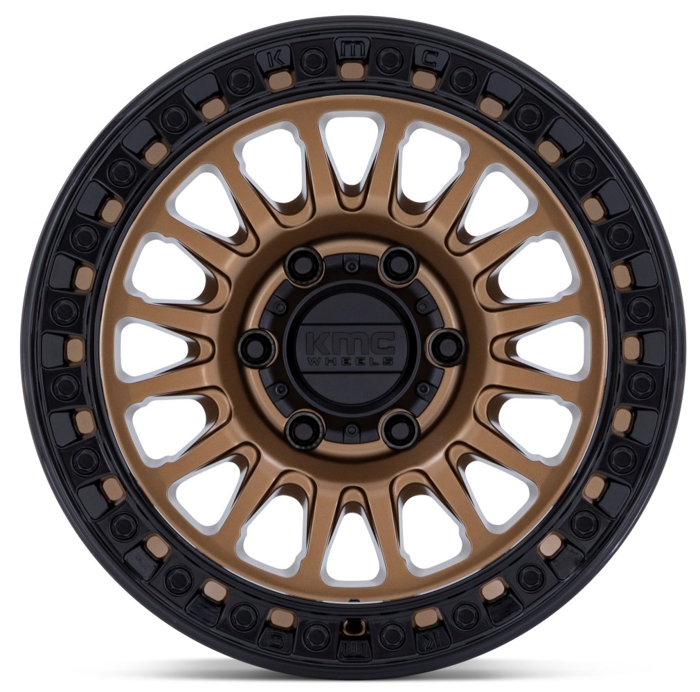 17x8.5 KM552 IMS Matte Bronze w/ Gloss Black Lip 5x5/127 -10mm - Flex Offroad