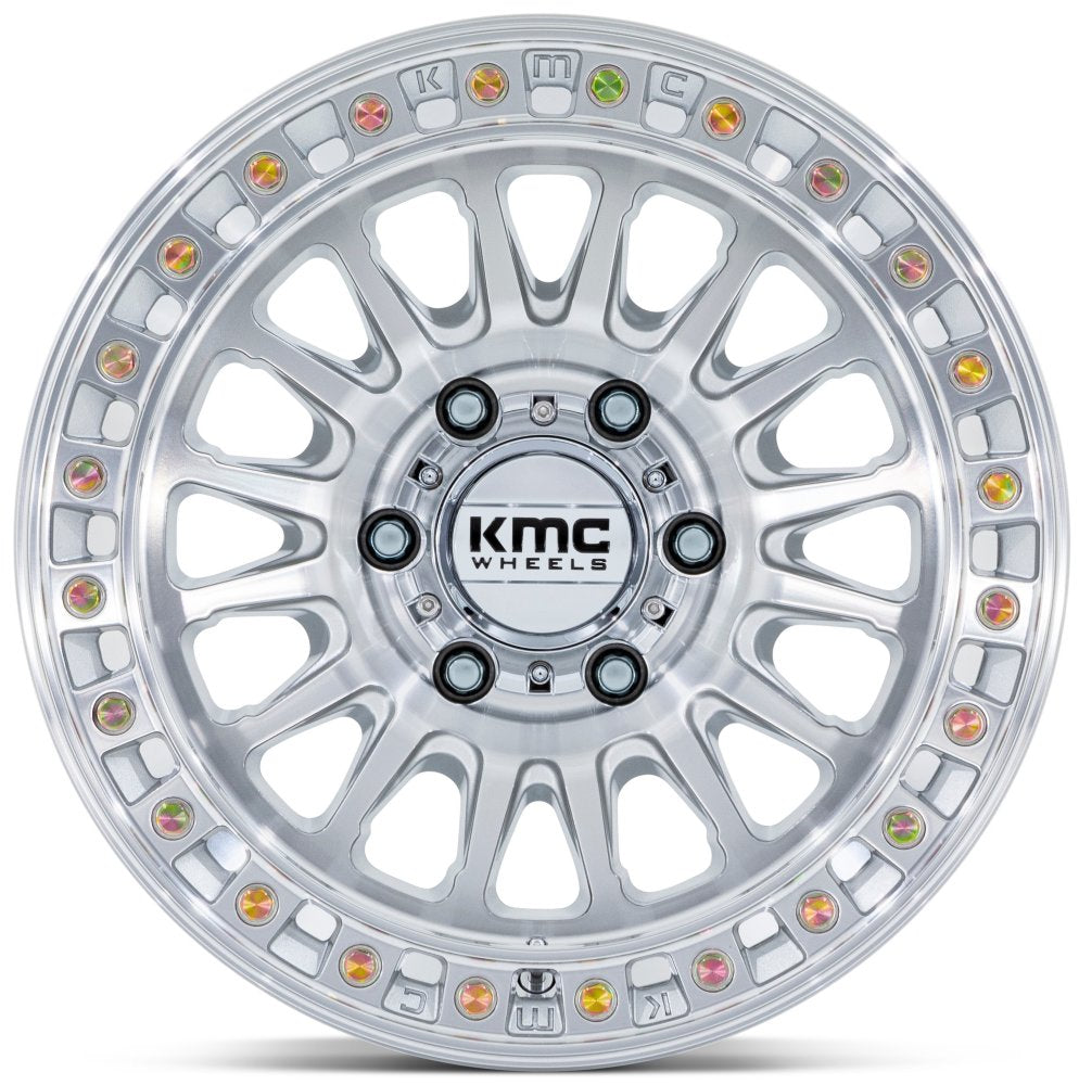20X9 KMC KM552 IMS Gloss Silver Machined 8x170 18mm