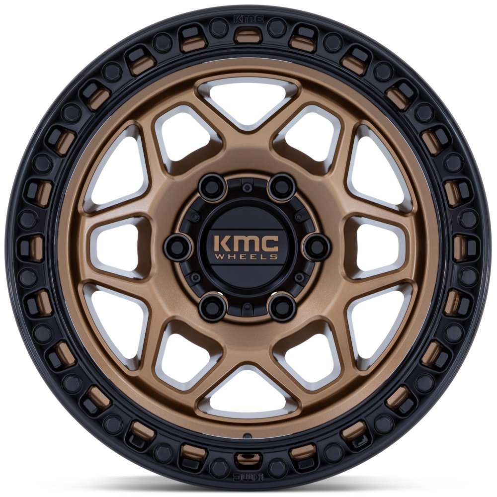 17X9 KM553 Torx Matte Bronze w/ Gloss Black Lip 6x5.5/139.7 -12mm